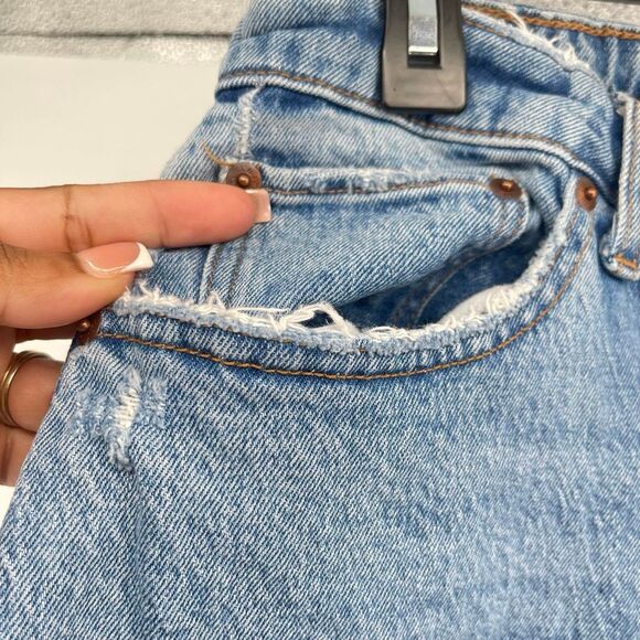 Abercrombie & Fitch 90s Straight High Rise Curve Love Jeans Size 28 Button Fly - Picture 6 of 16